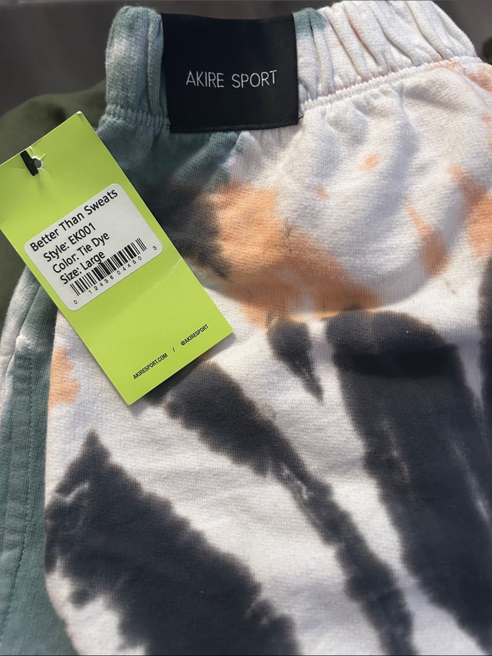 AKIRE SPORT Green & Gold, Black & White Tie-Dye Lounge Joggers - Picture 4 of 4